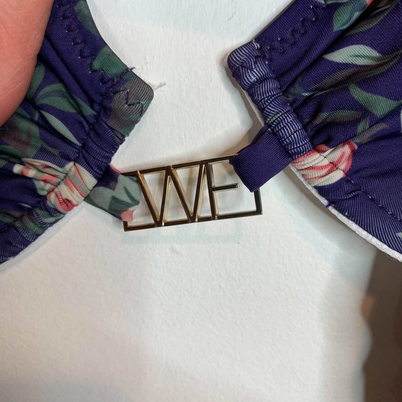 WILDFOX Gypsy bikini top purple floral gold WF hardware halter - Picture 5 of 9